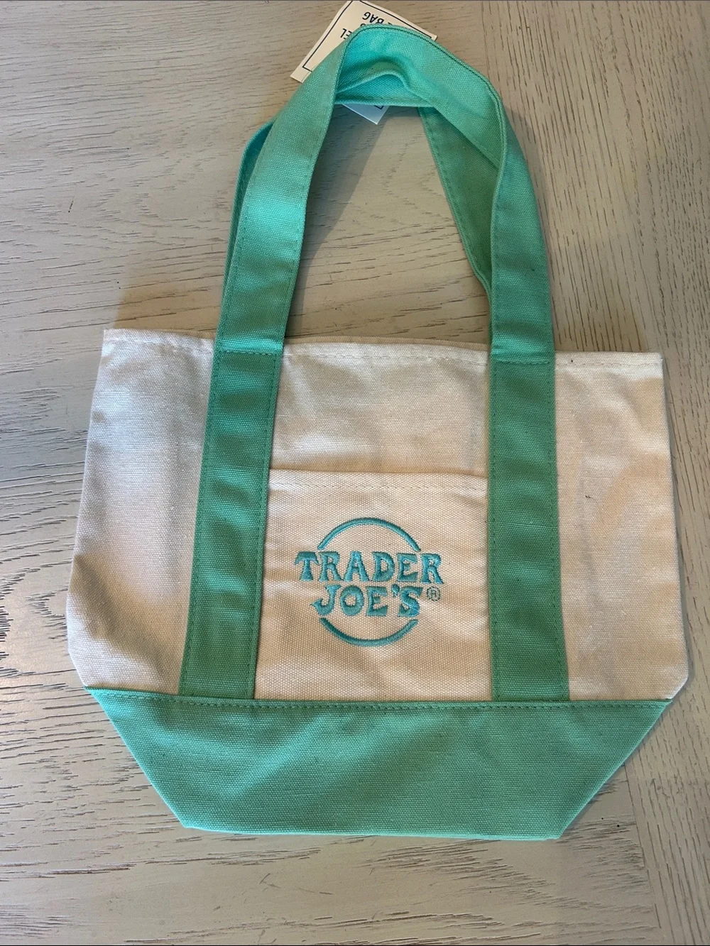NEW! Bundle of Trader Joe's Canvas Mini Tote Bags. Pastel & Striped - Picture 6 of 6